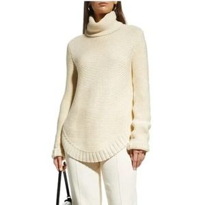 Frances Valentine EUC Cream Cotton Cashmere Louis Links Sweater Round Hem M